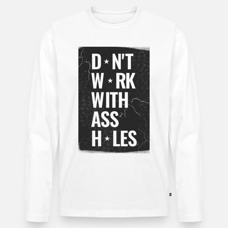 Arbeitskollegen sind Stress - Männer Premium Bio Langarmshirt - Weiß