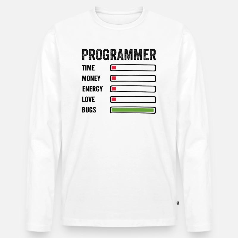 développeur humour programmeur codeur code T-shirt manches longues Premium bio Homme