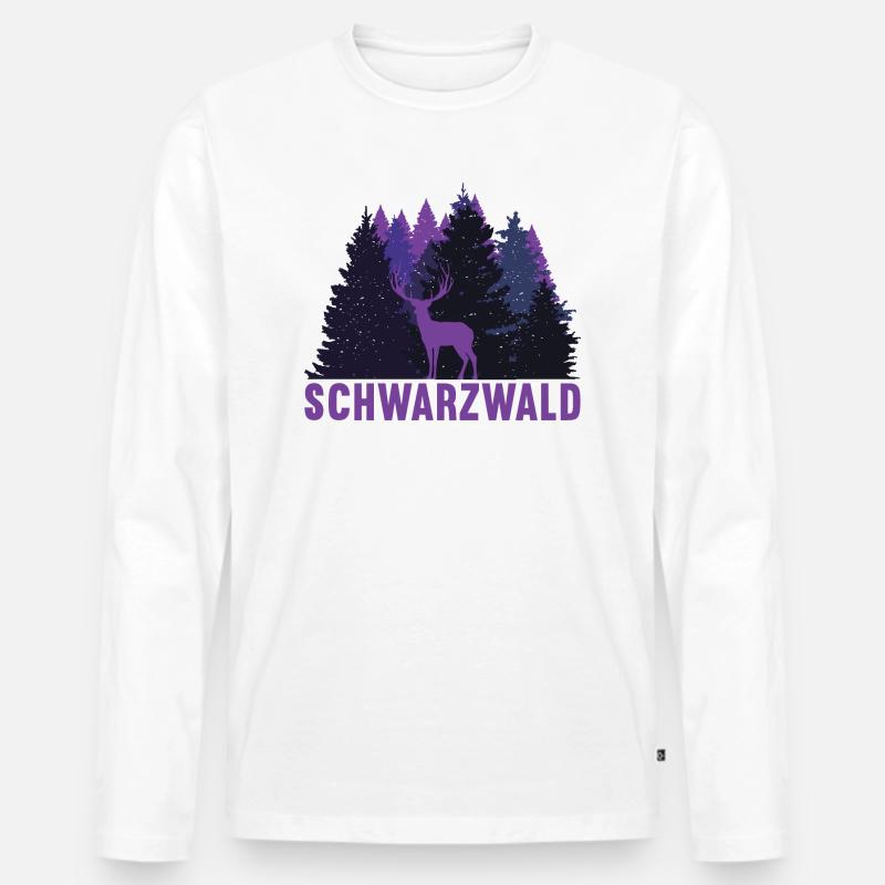 Schwarzwald - Männer Premium Bio Langarmshirt - Weiß