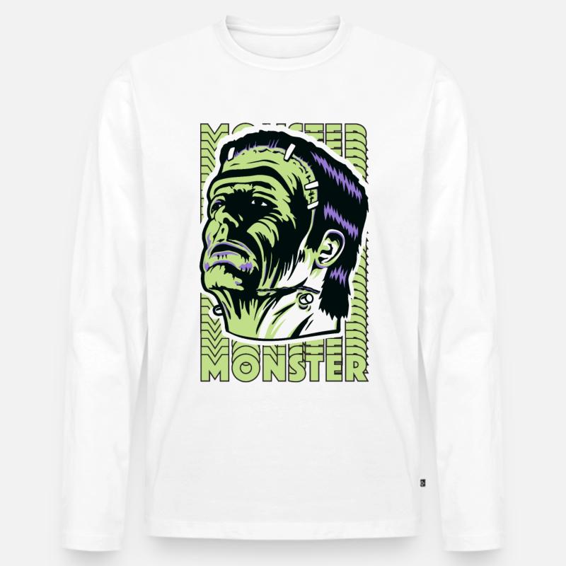 Universal Monsters Frankenstein - Männer Premium Bio Langarmshirt - Weiß