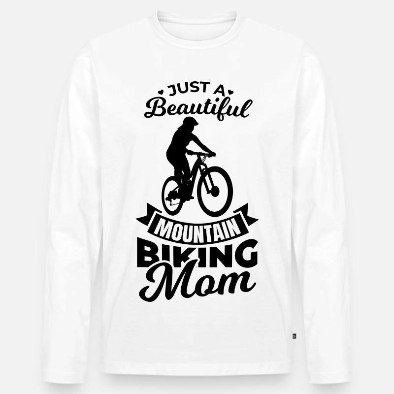 Mountainbiking Mutter - Männer Premium Bio Langarmshirt - Weiß