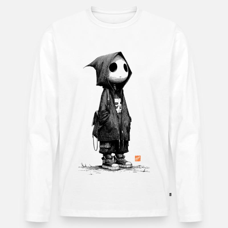 Lonesome Ghostman - Männer Premium Bio Langarmshirt - Weiß
