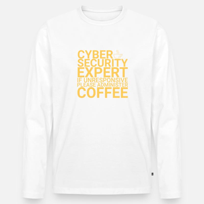 "Cybersecurity Expert Coffee | Cybersecurity" - Männer Premium Bio Langarmshirt - undefined