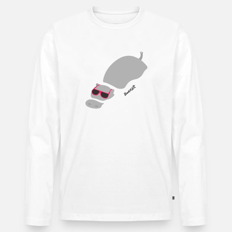 Chillin ‚Hippo - Männer Premium Bio Langarmshirt - Weiß