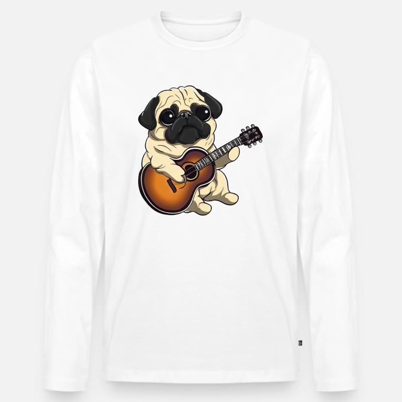 Mops-Gitarrist - Männer Premium Bio Langarmshirt - undefined