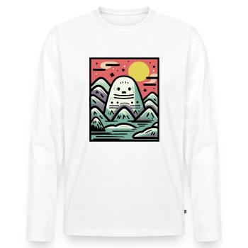 Qu’il neige au pôle Nord - T-shirt manches longues Premium bio Homme - blanc - Devant - Nico (187cm)