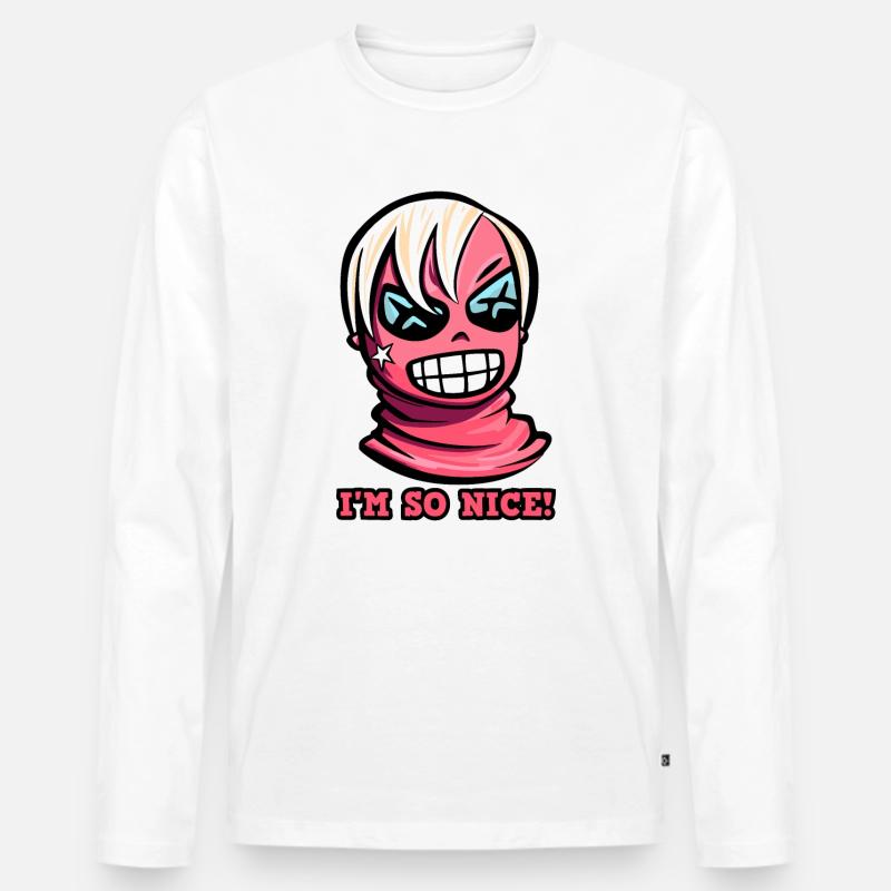 Ich bin so nett - Männer Premium Bio Langarmshirt - Weiß