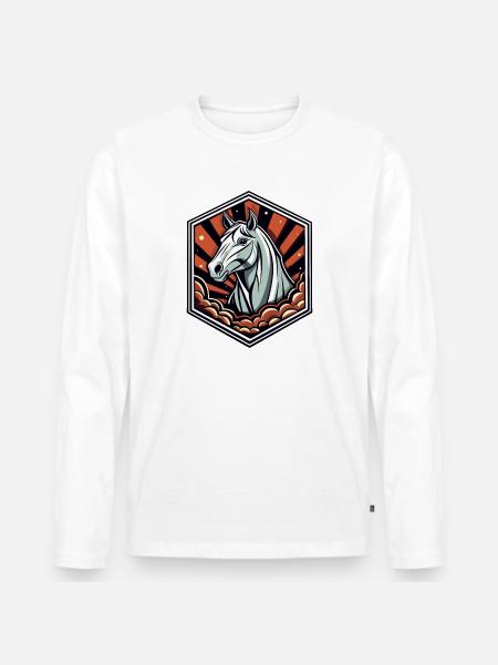 A majestic horse - Men's Premium Organic Long Sleeve Shirt - white