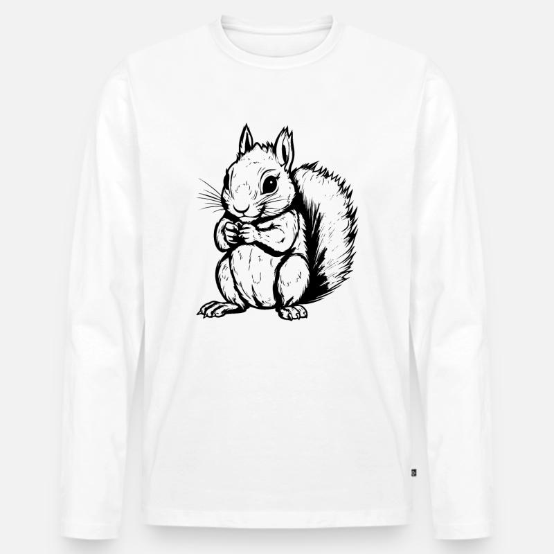 Ein Eichhörnchen - Männer Premium Bio Langarmshirt - Weiß