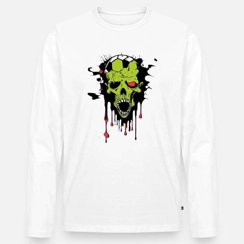 Fußball Zombie - Männer Premium Bio Langarmshirt - Weiß