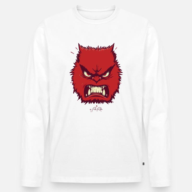 Wütend - Männer Premium Bio Langarmshirt - Weiß