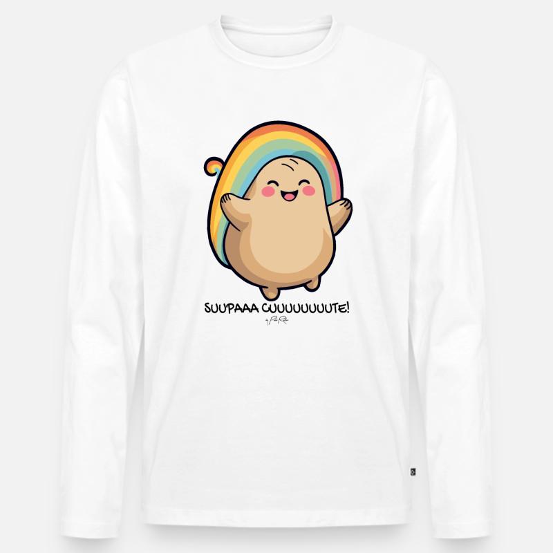 Super niedlich mit mexikanischem Hut - Männer Premium Bio Langarmshirt - Weiß