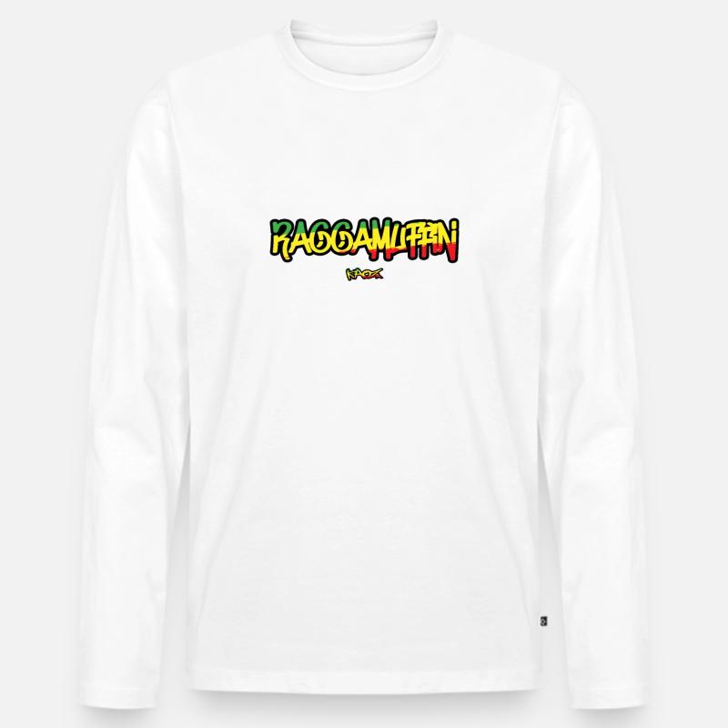 Raggamuffin Reggae - Männer Premium Bio Langarmshirt - Weiß