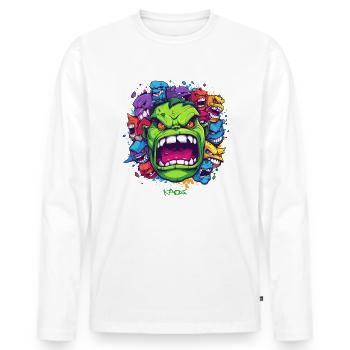 beaucoup de monstres sympas - T-shirt manches longues Premium bio Homme - blanc - Devant - Nico (187cm)