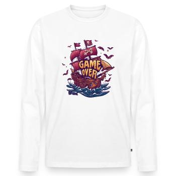 Jeu de jeu Gamer À propos du bateau pirate - T-shirt manches longues Premium bio Homme - blanc - Devant - Nico (187cm)