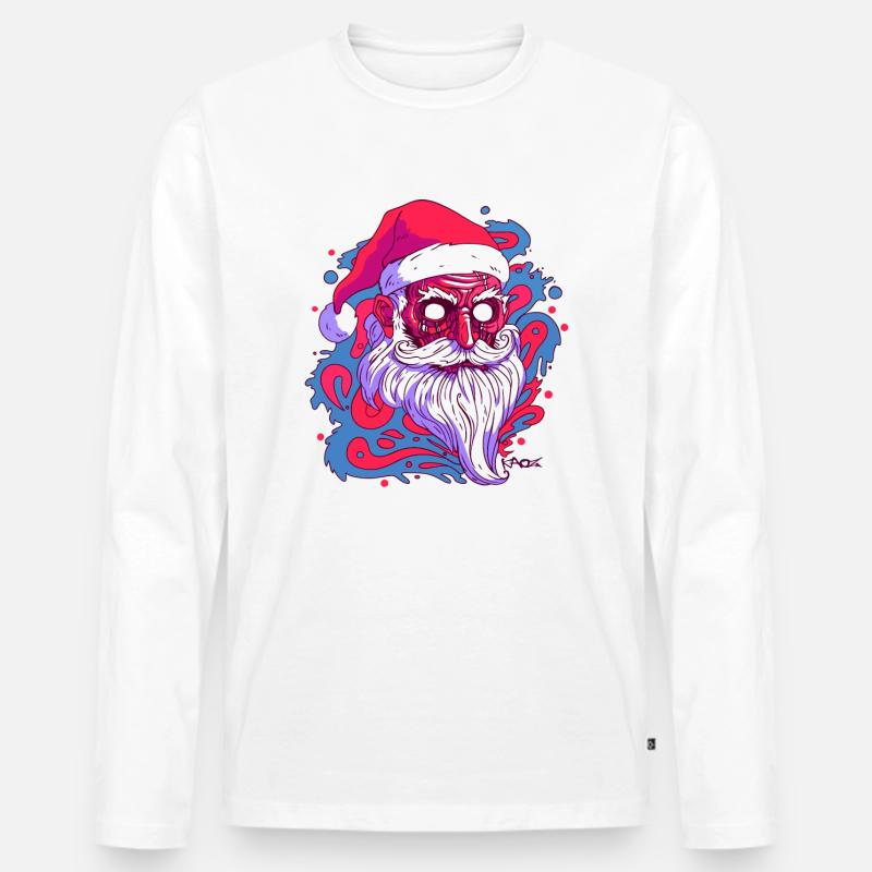 Der unheimliche Weihnachtsmann - Männer Premium Bio Langarmshirt - Weiß