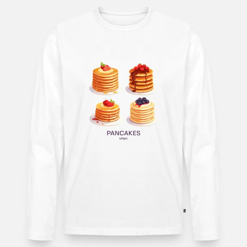 Fruchtige Pfannkuchen - Männer Premium Bio Langarmshirt - Weiß
