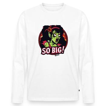 Funny zombie woman, so big - Men's Premium Organic Long Sleeve Shirt - white - Front - Nico (187cm)
