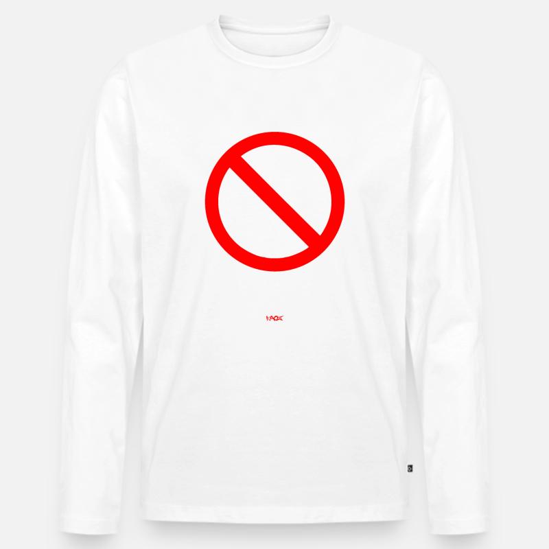 Verboten - Männer Premium Bio Langarmshirt - Weiß