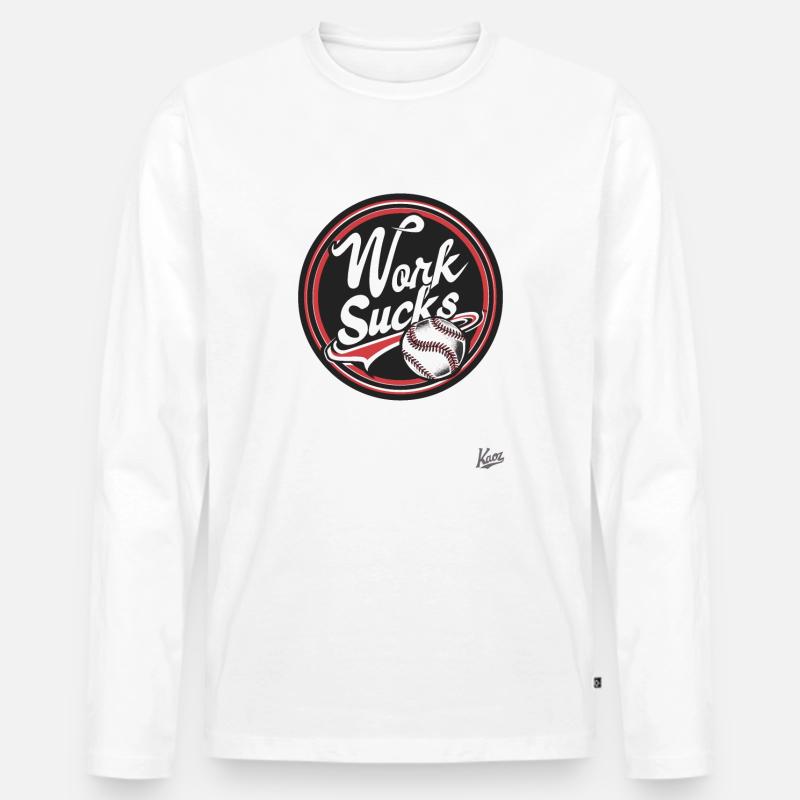 Arbeit Nervt - Männer Premium Bio Langarmshirt - Weiß