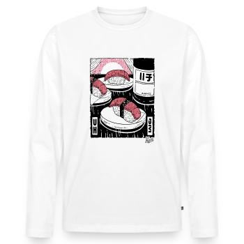 Japanisches Restaurant: Sushi-Rausch - Männer Premium Bio Langarmshirt - Weiß - Vorne - Nico (187cm)