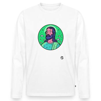 Der angezweifelte Erlöser Jesus Christus - Männer Premium Bio Langarmshirt - Weiß - Vorne - Nico (187cm)