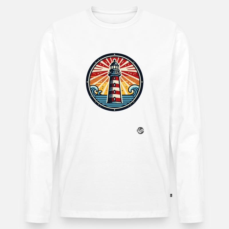 Der wundervolle Leuchtturm - Männer Premium Bio Langarmshirt - Weiß