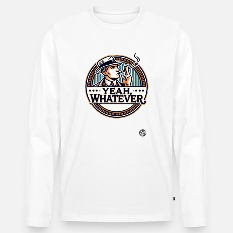 1920er Eleganter Mann: Ja egal, was soll's - Männer Premium Bio Langarmshirt - Weiß