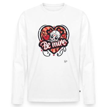 Cœur et crâne : sois à moi - T-shirt manches longues Premium bio Homme - blanc - Devant - Nico (187cm)