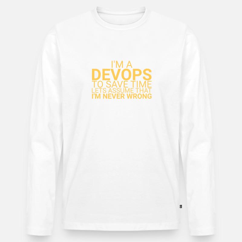 "DevOps Time | Software Development" Men's Premium Organic Long Sleeve Shirt