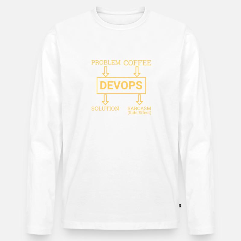 "| sarkazmu DevOps Rozwój oprogramowania" - Ekologiczna męska koszulka z długim rękawem Premium - undefined