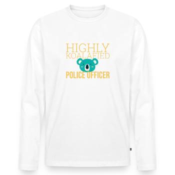 "Police Officer Koalafied | Polizei" - Männer Premium Bio Langarmshirt - Weiß - Vorne - Nico (187cm)