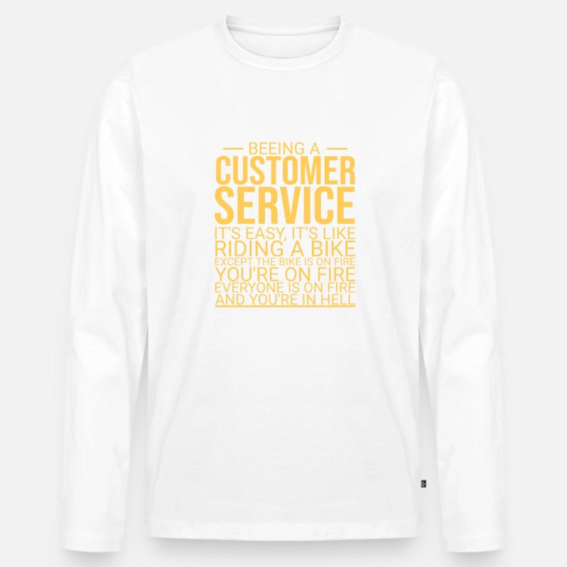 "Customer Service Hell | Service-Management" - Männer Premium Bio Langarmshirt - undefined