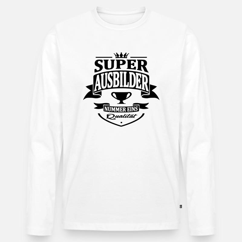 ausbilder nummer eins - Männer Premium Bio Langarmshirt - Weiß