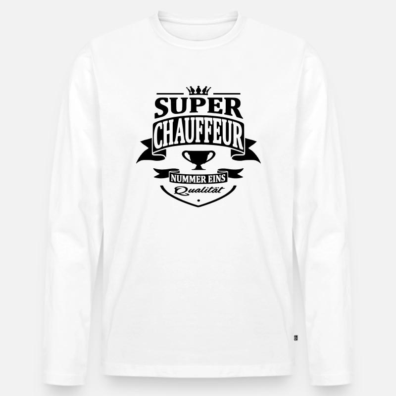 chauffeur nummer eins - Männer Premium Bio Langarmshirt - Weiß