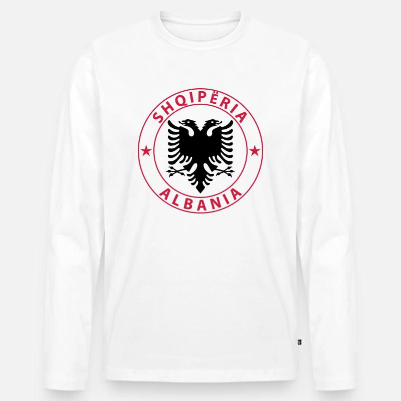 Albania - Männer Premium Bio Langarmshirt - Weiß