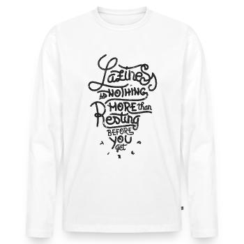 PARESSEUX FATIGUÉS PARESSEUX SOMMEIL FATIGUÉ DICTONS PARESSEUX - T-shirt manches longues Premium bio Homme - blanc - Devant - Nico (187cm)