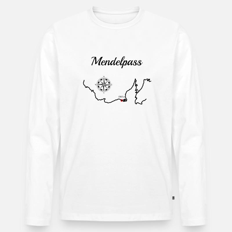 Mendelpass Serpentiner - Männer Premium Bio Langarmshirt - Weiß