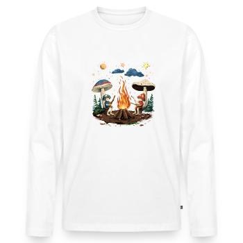 Hippie Magic Mushrooms Psilocybin Psychedelic Trip - Männer Premium Bio Langarmshirt - Weiß - Vorne - Nico (187cm)