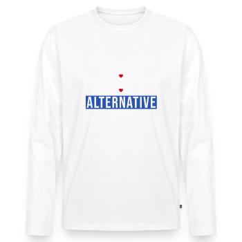 Rassisten sind keine Alternative Anti-Rechts - Männer Premium Bio Langarmshirt - Weiß - Vorne - Nico (187cm)