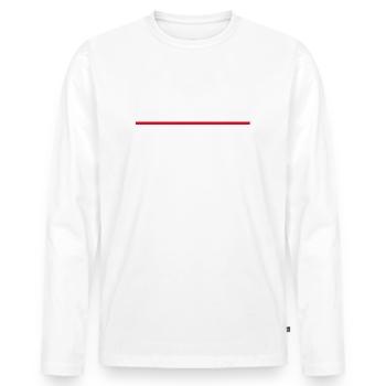 Wir sind die Brandmauer gegen rechts - Männer Premium Bio Langarmshirt - Weiß - Vorne - Nico (187cm)