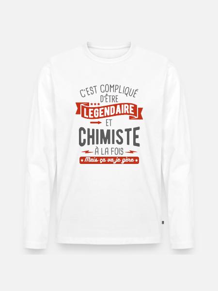 légendaire et chimiste - T-shirt manches longues Premium bio Homme - blanc