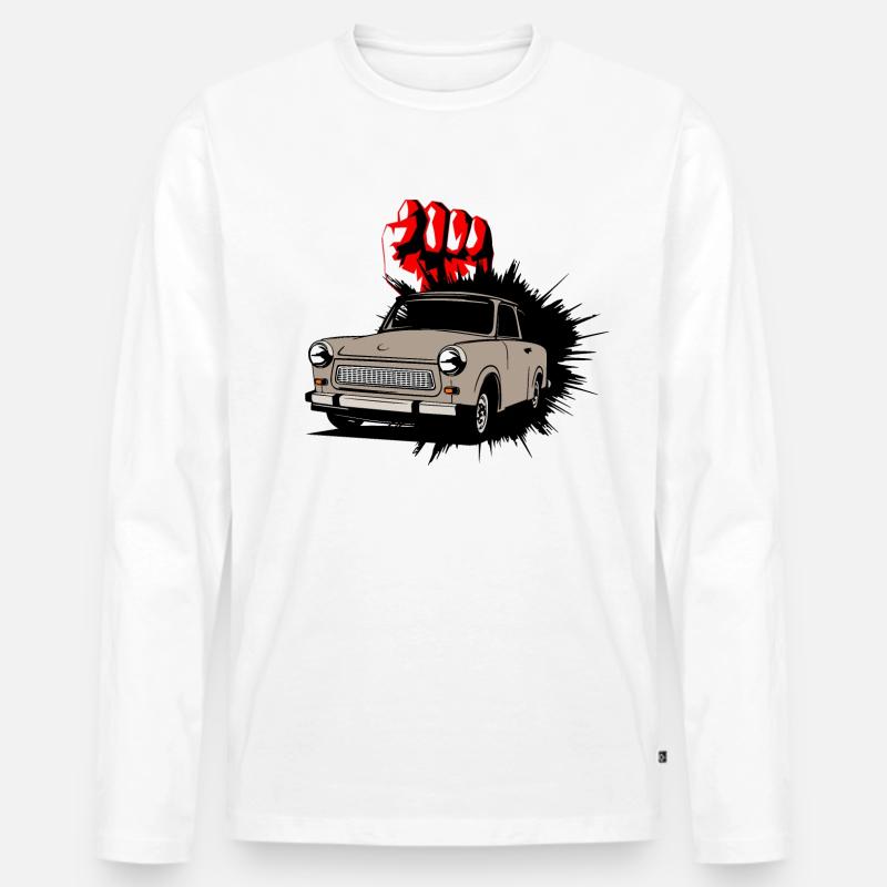  Trabi Auto - Männer Premium Bio Langarmshirt - Weiß