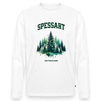 Spessart Germany Shirt Forest Nature Hiking - Men's Premium Organic Long Sleeve Shirt - white - Front - Nico (187cm)