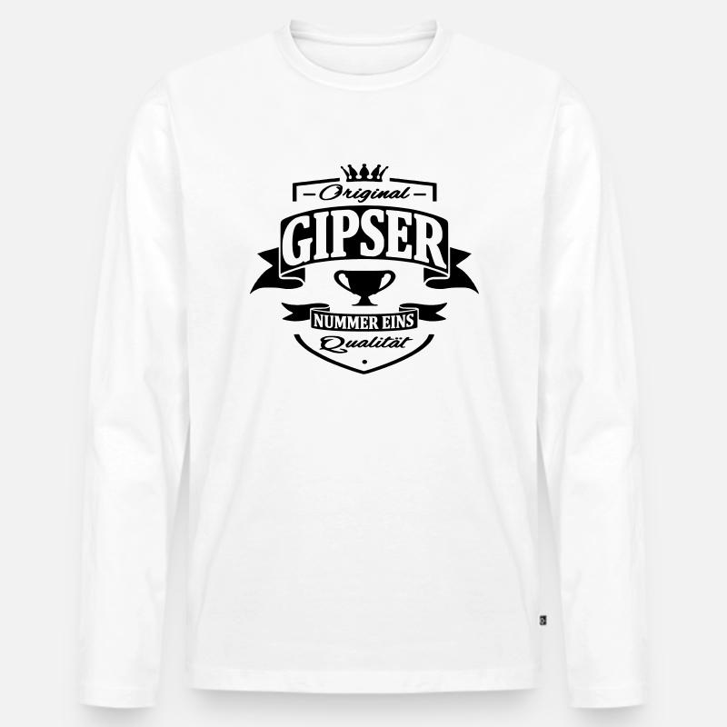 gipser - Männer Premium Bio Langarmshirt - Weiß