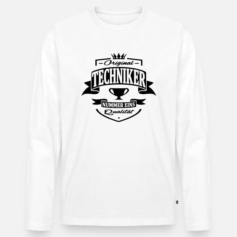 techniker - Männer Premium Bio Langarmshirt - Weiß