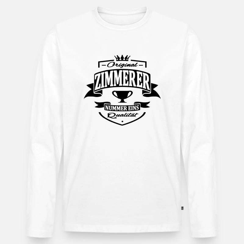 zimmerer - Männer Premium Bio Langarmshirt - Weiß
