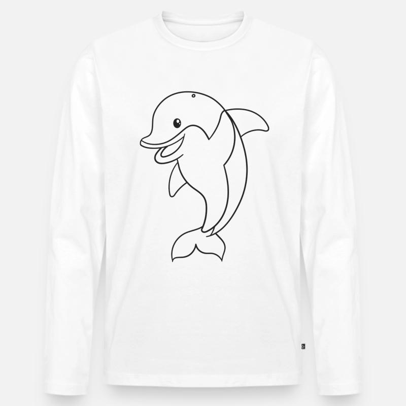 Delphin, Säugetier, Geschenk, Geschenkidee - Männer Premium Bio Langarmshirt - Weiß