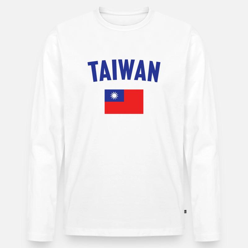 Taiwan Flagge - Männer Premium Bio Langarmshirt - Weiß