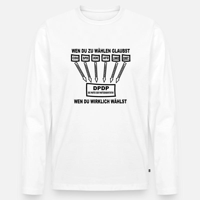 Wählen oder nicht wählen Politik - Männer Premium Bio Langarmshirt - Weiß